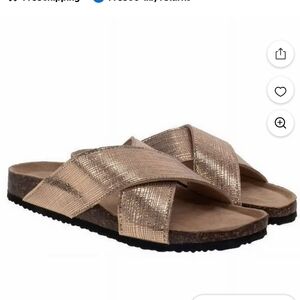 Western Chief Ladies’ Crossband Sandal GOLD new